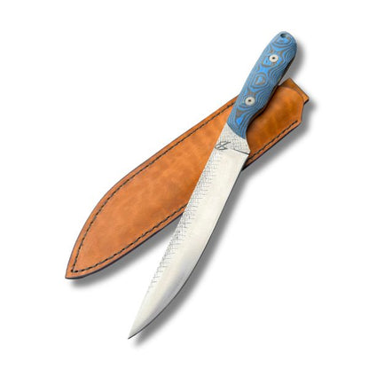 Custom Knife - Fixed Blade - Blue/Black G10