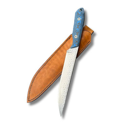 Custom Knife - Fixed Blade - Blue/Black G10